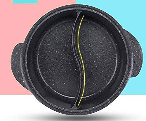 GPWDSN Olla Caliente Yin Yang Olla Caliente 28cm 2 Olla de Sopa Lateral Cazuela de Cocina Olla de Cocina Antiadherente Olla China