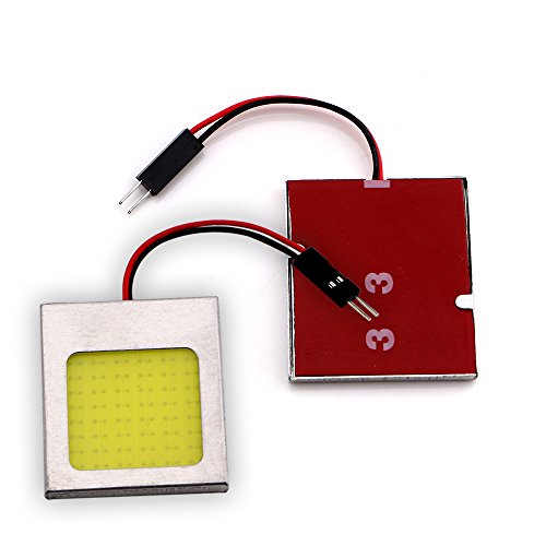 Grandview COB 48-SMD - Panel de luces LED de color blanco superbrillante, para interiores, con adaptadores T10 BA9S Festoon