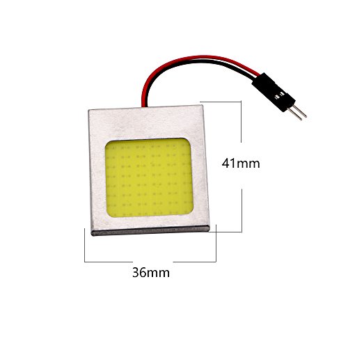 Grandview COB 48-SMD - Panel de luces LED de color blanco superbrillante, para interiores, con adaptadores T10 BA9S Festoon