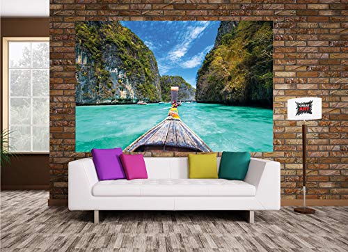 GREAT ART XXL Póster – Barco Largo Viaje Al Paraíso – Playa Naturaleza Sol Mar Decoración De Pared Ocean Bay Mural Tailandia Cartel De La Foto Y Decoración De La Costa (140 X 100 Cm)