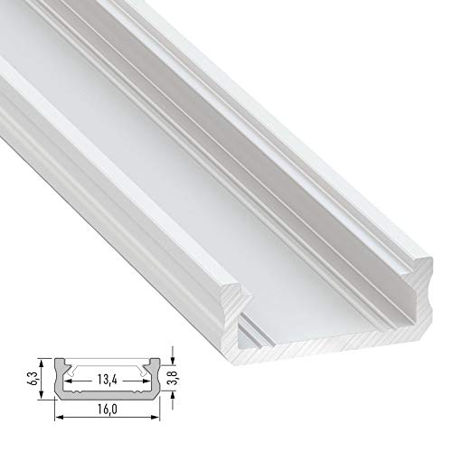 Greenice | Perfíl Aluminio Tipo D 2,02M | Lacado Blanco