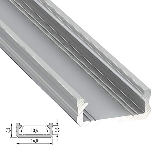 Greenice | Perfíl Aluminio Tipo D 2,02M | Lacado Blanco