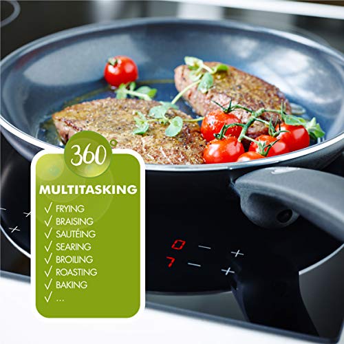 GreenPan - Juego de sartenes antiadherentes de cerámica sin toxinas – apto para inducción, horno y lavavajillas – 24/28 cm, 2 unidades, color negro