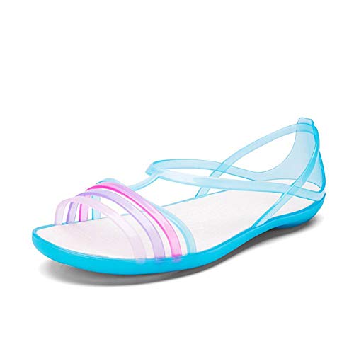 GRHWTAS Sandalias de Mujer Verano Nueva EVA Casual Mixta Colores de Caramelo Resbalón Suave en la Playa Zapatos de gelatina Mujer Sandalias Planas