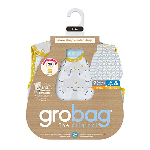 Grobag - Saco de dormir, diseño de elefante Talla:0-6 meses