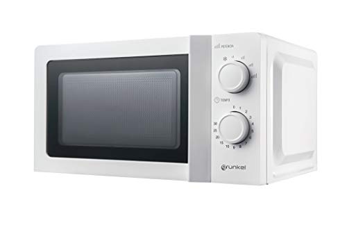 Grunkel - MW-20IG - Microondas blanco de 20 litros de capacidad y 6 niveles de potencia. Función descongelación y temporizador hasta 30 minutos - 700W - Blanco