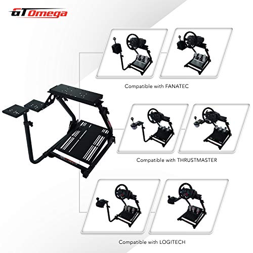 GT Omega PRO Soporte para Volante para Thrustmaster T300 RS Volante y Pedales de Respuesta de la Fuerza - Playstation 4 Fanatec Clubsport Xbox PC - Ajustable para Experiencia de Consola de Juegos