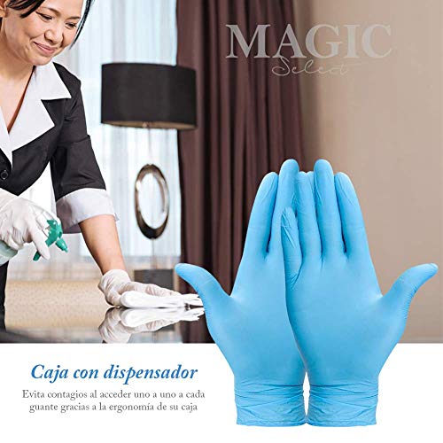 Guantes de Vinilo AZUL Guantes libres de látex sin polvo Limpieza Guantes sanitarios para la cocina, Limpieza, Seguridad, Manejo de alimentos, 100 pcs caja (TALLA L)