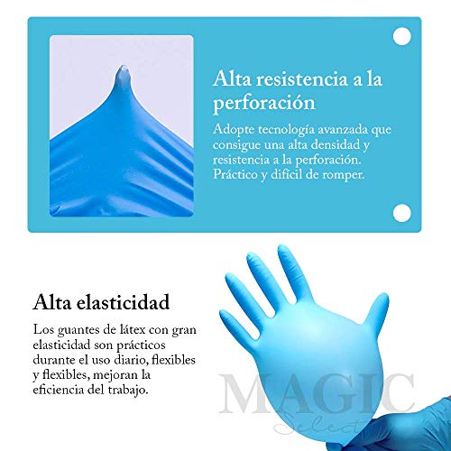 Guantes de Vinilo AZUL Guantes libres de látex sin polvo Limpieza Guantes sanitarios para la cocina, Limpieza, Seguridad, Manejo de alimentos, 100 pcs caja (TALLA L)