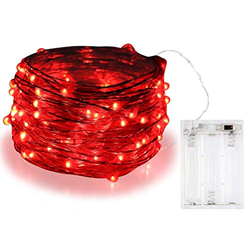 Guirnalda de luces Bolweo de 3 m con 30 luces LED, Rojo, 1 pack