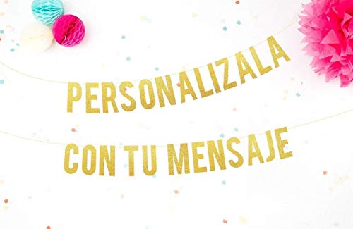 Guirnalda Personalizada con nombre o tu Mensaje para Bodas, Fiestas, Bebé y Despedidas de Soltera Cartel letras doradas con tu mensaje perfecto para cualquier celebración