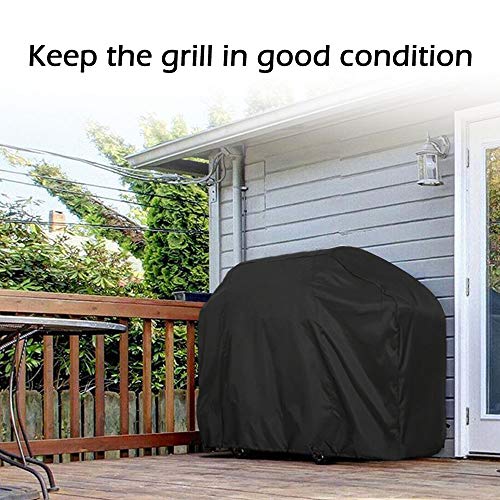 GUJIJI Funda para Barbacoa,Funda Protector para Barbacoa BBQ Cubierta de la Parrilla Impermeable Resistente al Desgarro,Anti-UV 210D Oxford Cubierta para Barbacoa con Cuerda de Bloqueo (170x61x117cm)