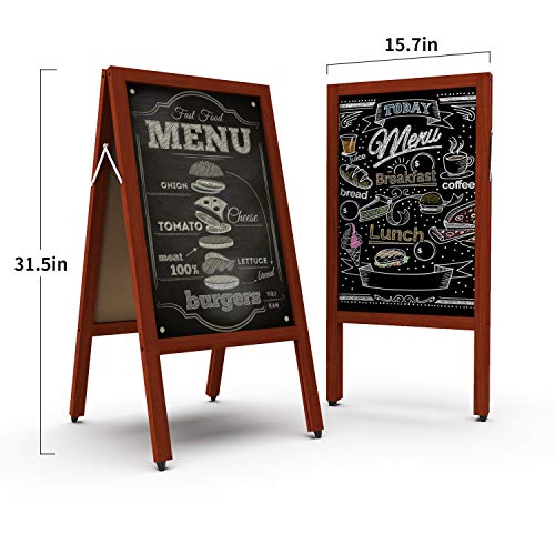 GUOHONG Pizarra Negra Caballete Doble Cara De Madera Pizarra Plegable Para Menú Publicidad 40 x 80 cm