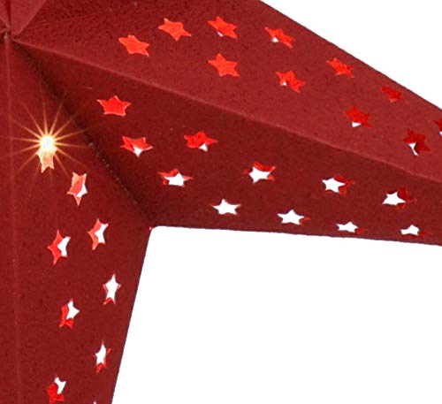 Guru-Shop Estrella de Papel Plegable de Adviento Estrella, Falda de Navidad Estrella de la Luna - Rojo, 60x60x20 cm, Estrellas de Papel - Monocromo