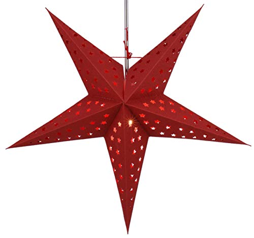 Guru-Shop Estrella de Papel Plegable de Adviento Estrella, Falda de Navidad Estrella de la Luna - Rojo, 60x60x20 cm, Estrellas de Papel - Monocromo