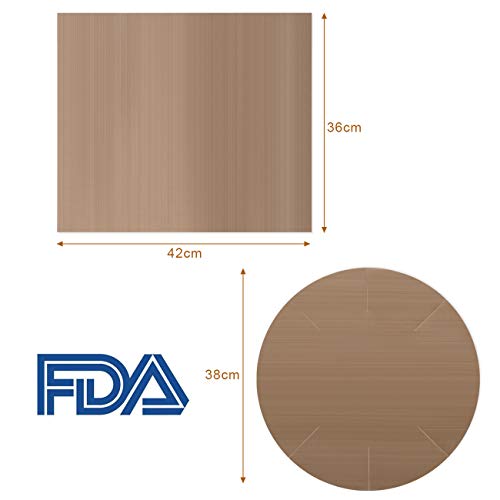 GWHOLE 6 Piezas Tapete para Horno Reutilizable Cortable, Papel Antiadherente para Hornear Ressitente al Altas Temperaturas