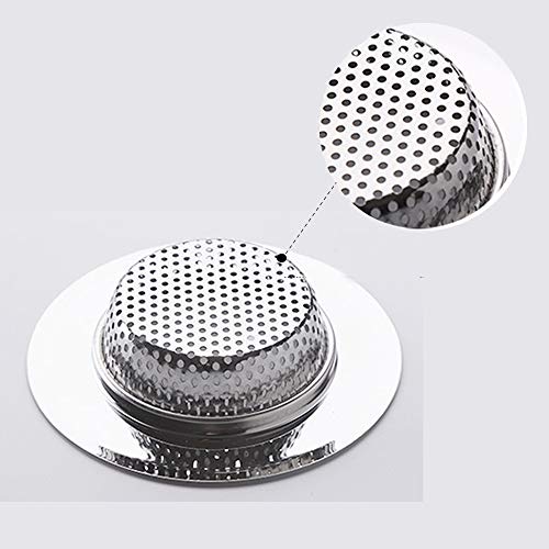 Gwolf Colador de fregadero de cocina, filtro de colador de desagüe de fregadero, colador de tapón de fregadero, filtros de desagüe de fregadero de acero inoxidable, colador de fregadero de metal,7CM