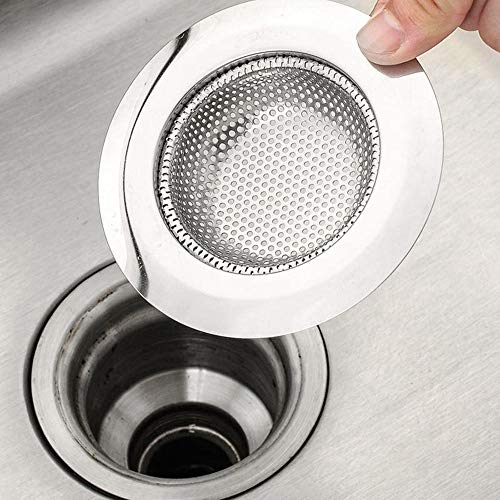 Gwolf Colador de fregadero de cocina, filtro de colador de desagüe de fregadero, colador de tapón de fregadero, filtros de desagüe de fregadero de acero inoxidable, colador de fregadero de metal,7CM