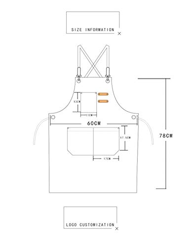 GWQSM Uniforme delantal de cocina de moda for la mujer de la lona delantales Hombres Chef trabajo for la parrilla Restaurante Bar Tienda Cafés de belleza Nails Estudios Delantal de trabajo con bolsill