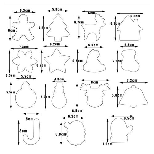 Gxhong Cortadores de Galletas Navidad,15 Piezas Moldes para Galletas Navidad, Moldes de Galletas Acero Inoxidable, decoración de Pasteles temáticos navideños Molde de Bricolaje