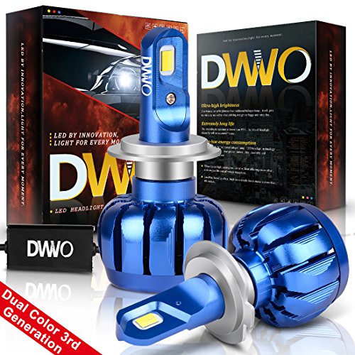 H7 LED faros delanteros bombillas 3000 K/6000 K cambio automático de color coche kit de conversión 100 W 12000LM extremadamente brillante CANbus libre de haz alto bajo