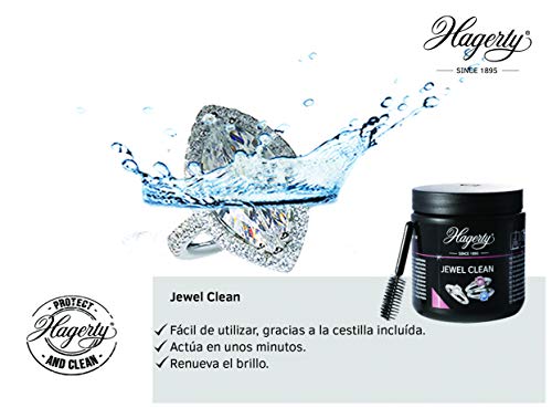 Hagerty - Jewel Clean - Limpieza por inmersión de joyas de oro, platino y piedras preciosas: diamante, zafiro y rubí - 1 unidad 170 ml - Brillante en 2 minutos