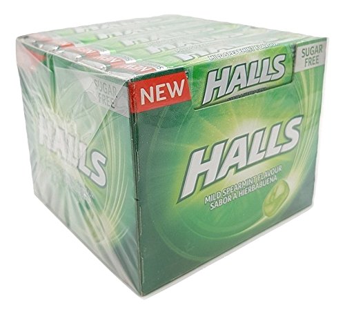 Halls - Sabor Hierbabuena Spearmint - Sin Azúcar - 20 unidades