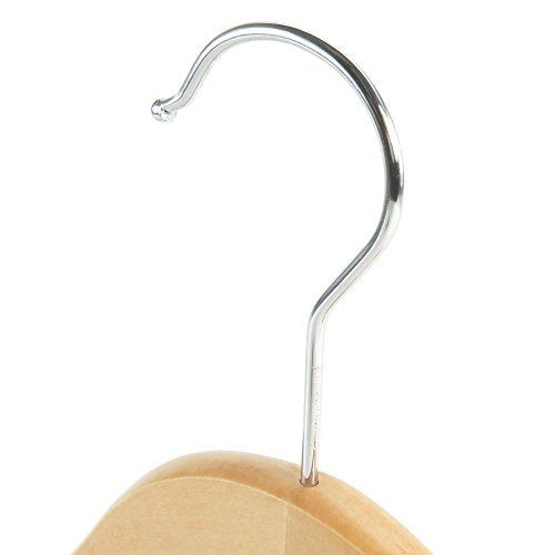 Hangerworld Juego de 20 Perchas de Madera con Falda, Trabillas para Pantalones Gancho de Metal: 44 cm de Ancho, Natural