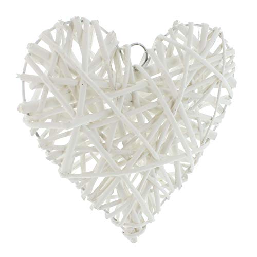 hanging decorations 2 White Hearts Rattan by Frank