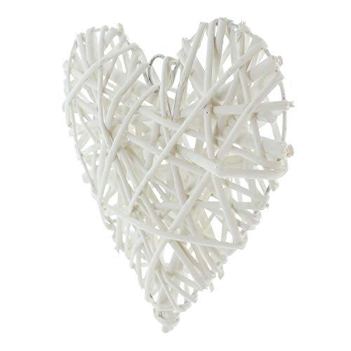 hanging decorations 2 White Hearts Rattan by Frank