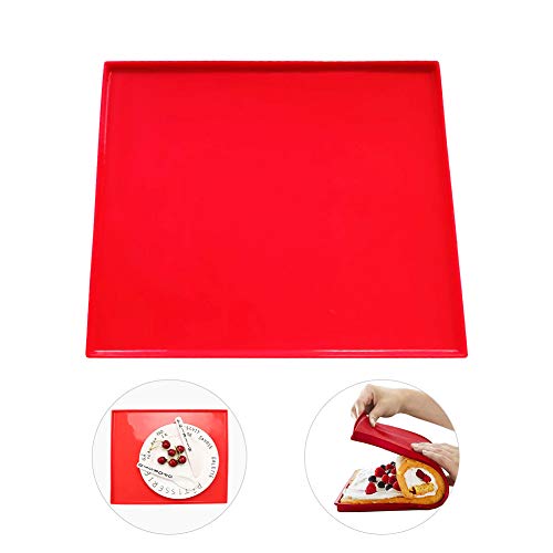 hangnuo silicona antiadherente Swiss Roll & Roulade Horno 31.5x27x0.9CM color rojo