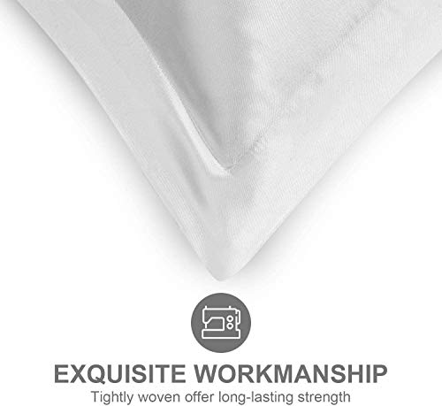 Hansleep Funda Almohada de Satén Sedoso, 50x75 cm 4 Piezas para Pelo Rizado - Microfibra Suave Liso sin Cremallera & Hipoalergénico Antiarrugas, Blanco