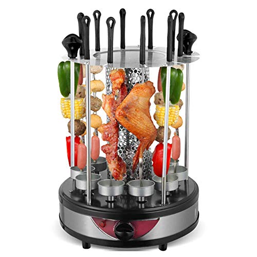 Haooyeah Asadores Verticales rotativos eléctricos asadores Horno Vertical Parrilla para Asar, Jaula para Asar a la Parrilla, Asador de Acero Inoxidable Dorado Integral de 360 ​​°