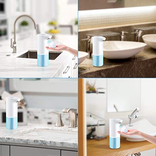 HAPAW Dispensador jabon automático, 350ml Dispensador Jabon Automático Sensor Sin Contacto con Impermeable IPX4, Recargable Dosificador Jabon Espuma para Cocina Baño Oficina el Hotel