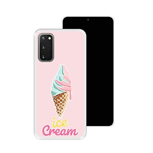 Hapdey Funda Transparente para [ Samsung Galaxy S20 - S20 5G ] diseño [ Cucurucho de Helado ] Carcasa Silicona Flexible TPU