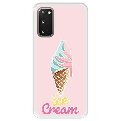 Hapdey Funda Transparente para [ Samsung Galaxy S20 - S20 5G ] diseño [ Cucurucho de Helado ] Carcasa Silicona Flexible TPU