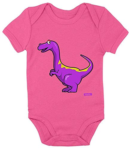 Hariz Baby Body de manga corta Velociraptor Dinosaurio Dinosaurio Kids Plus Tarjeta de regalo unicornio fucsia 6-12 meses