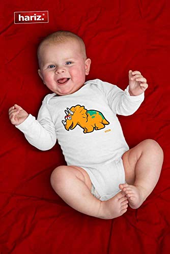 Hariz Baby Body manga larga Triceratops dinosaurio dinosaurio Kids Plus tarjetas de regalo Matrosen azul oscuro 50 – 56