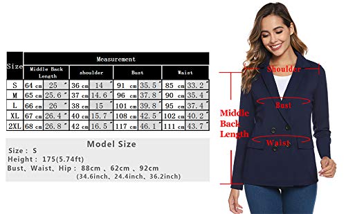 Hawiton Blazer Mujer otoño,Elegante Chaqueta De Traje de Manga Larga Talla Grande Botón Frontal Cardigan Abrigos Mujer,Fiesta Oficina Outwear Blusas Mujer