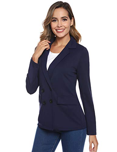 Hawiton Blazer Mujer otoño,Elegante Chaqueta De Traje de Manga Larga Talla Grande Botón Frontal Cardigan Abrigos Mujer,Fiesta Oficina Outwear Blusas Mujer