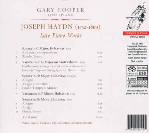 Haydn : Oeuvres tardives pour piano. Cooper.