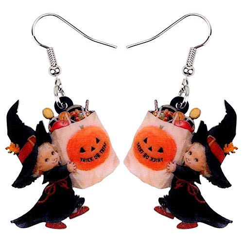 HBHBS Pendientes De Acrílico De Halloween Sweet Angel Candy Bag Drop Dangle Party Jewelry para Mujeres Niñas Regalo