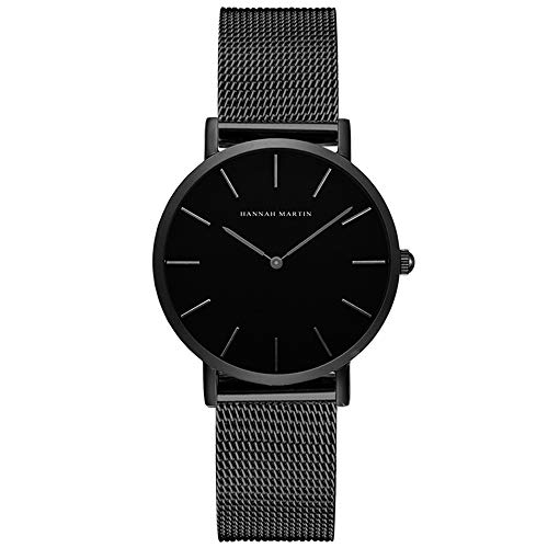 HBRT Relojes para Mujer, Casual de Las señoras del Reloj, Estrella de la Manera de Pulsera, Relojes de Cuarzo analógico con Acero Impermeable Reloj de Pulsera Regalo de Malla,B