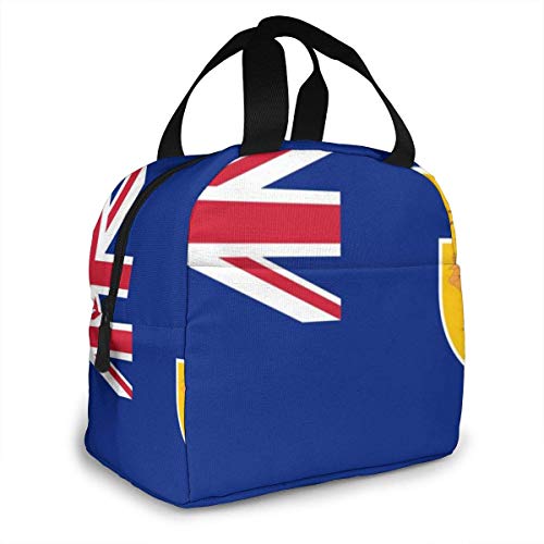 Hdadwy Bolsa de almuerzo reutilizable Fiambrera aislada Tela de lona con papel de aluminio, Bandera de las Islas Turcas y Caicos Bolso de mano para el almuerzo Fordable