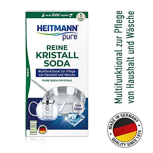 HEITMANN pure Reine Kristall-Soda: Ökologischer Reiniger für den Haushalt, Zugabe zu Spülmittel und Putzmittel, 1x 350g