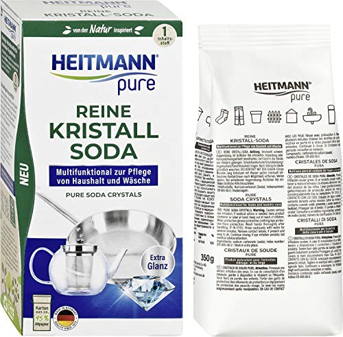 HEITMANN pure Reine Kristall-Soda: Ökologischer Reiniger für den Haushalt, Zugabe zu Spülmittel und Putzmittel, 1x 350g