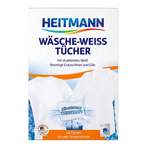 Heitmann Toallitas Ropa Blanqueador para un Blanco Extremadamente Potente en Algodón y Otras Telas. Pack de 3 Unidades