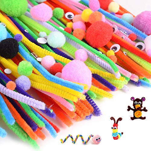 HellDoler pipe cleaners,Limpiapipas,Juego de Manualidades 500 Piezas Limpiadores de Pipa Tallos de Chenilla para Juguetes Educativos,Creación de Bricolaje