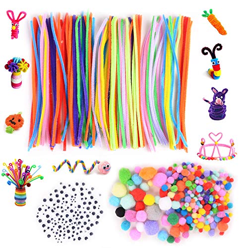 HellDoler pipe cleaners,Limpiapipas,Juego de Manualidades 500 Piezas Limpiadores de Pipa Tallos de Chenilla para Juguetes Educativos,Creación de Bricolaje