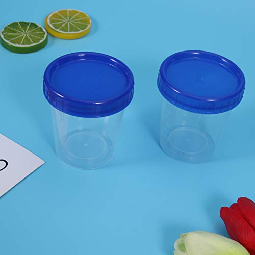 Hemoton - Juego de 30 vasos medidores desechables con tapa, plástico, transparente, para muestra, 120 ml